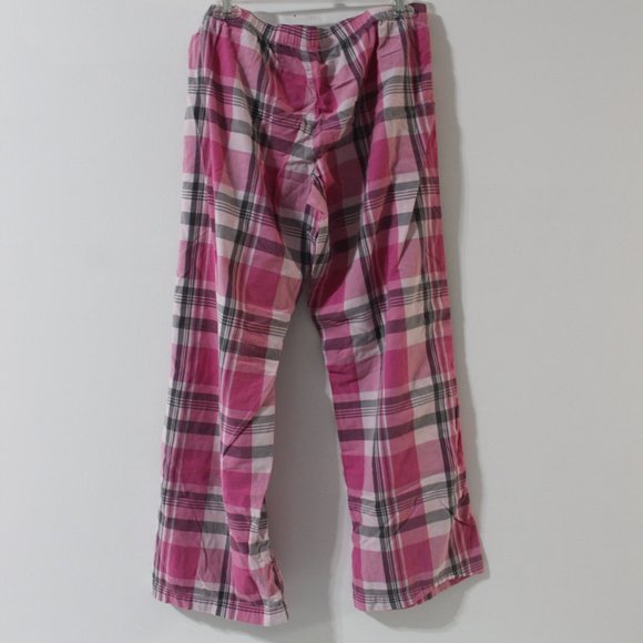 💖 OLD NAVY Intimates Cotton Pajama Pants Sz Small Roll Tab Pink Plaid - Picture 5 of 8